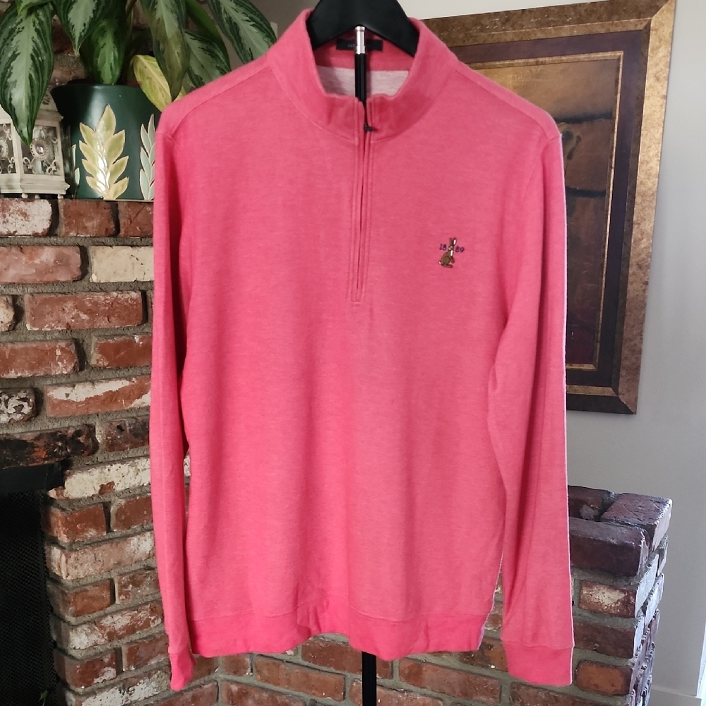 Turtleson Men’s Pink Half-Zip Performance Sweater | Size M